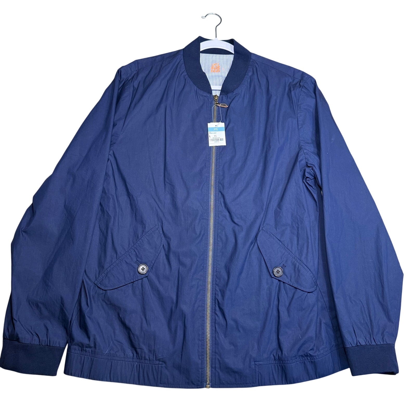J Mclaughlin Pax Navy Blue Bomber Jacket - Size Large